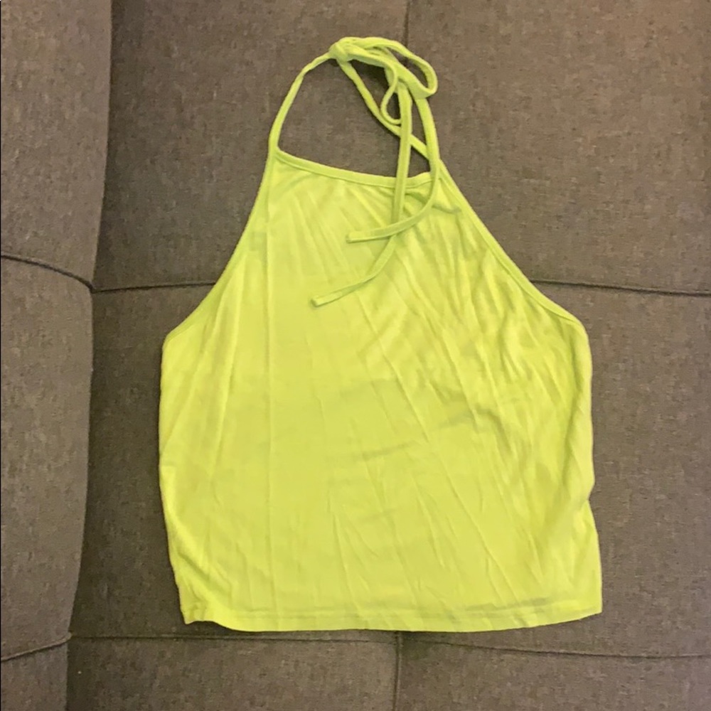 Lime green halter top